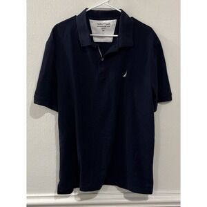 Nautica Polo Shirt Men's XXL Classic Fit Short Sleeve Navy Blue Cotton